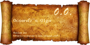 Ocsenás Olga névjegykártya