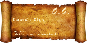 Ocsenás Olga névjegykártya